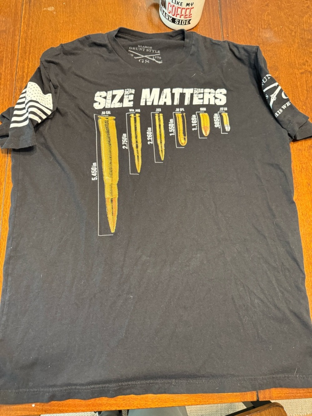 Grunt Style Men’s “Size Matters" black cotton blend t-shirt XL